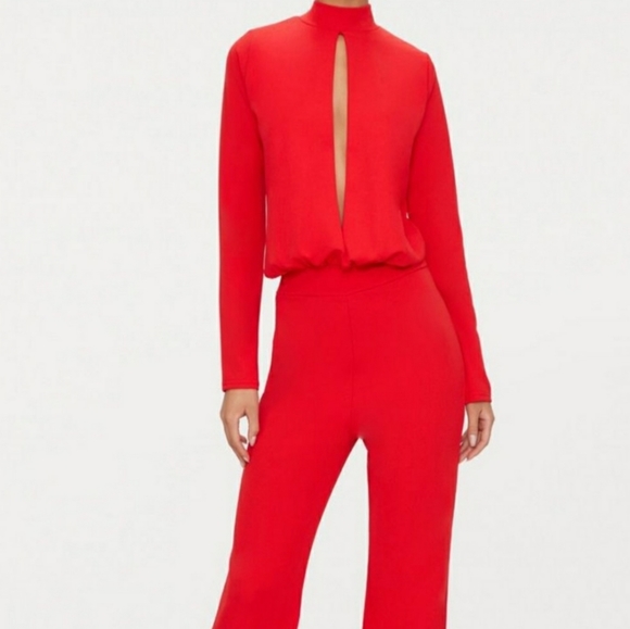 PrettyLittleThing Pants - Pretty Little Thing Red Jumpsuit NWT